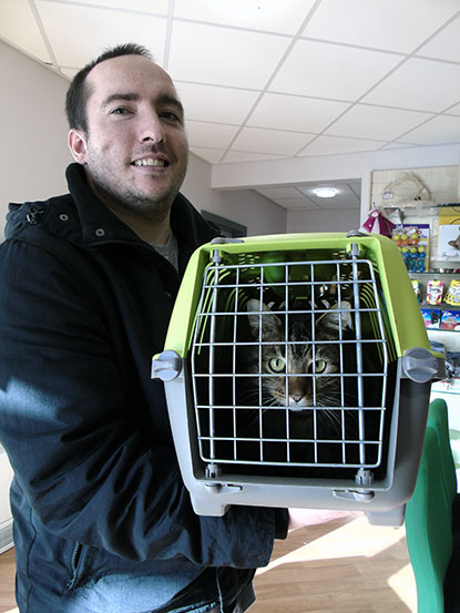 Tommy being collected by his owner