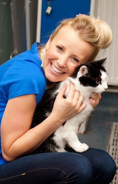 Carley Stenson volunteering at Cats Protection